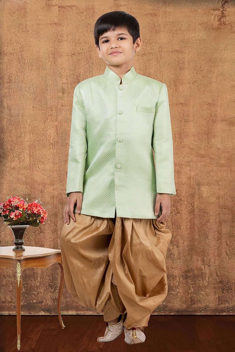 Dashing Jacquard Silk Designer Kid’s Wear for Party, Festivals, Engagement, and Reception