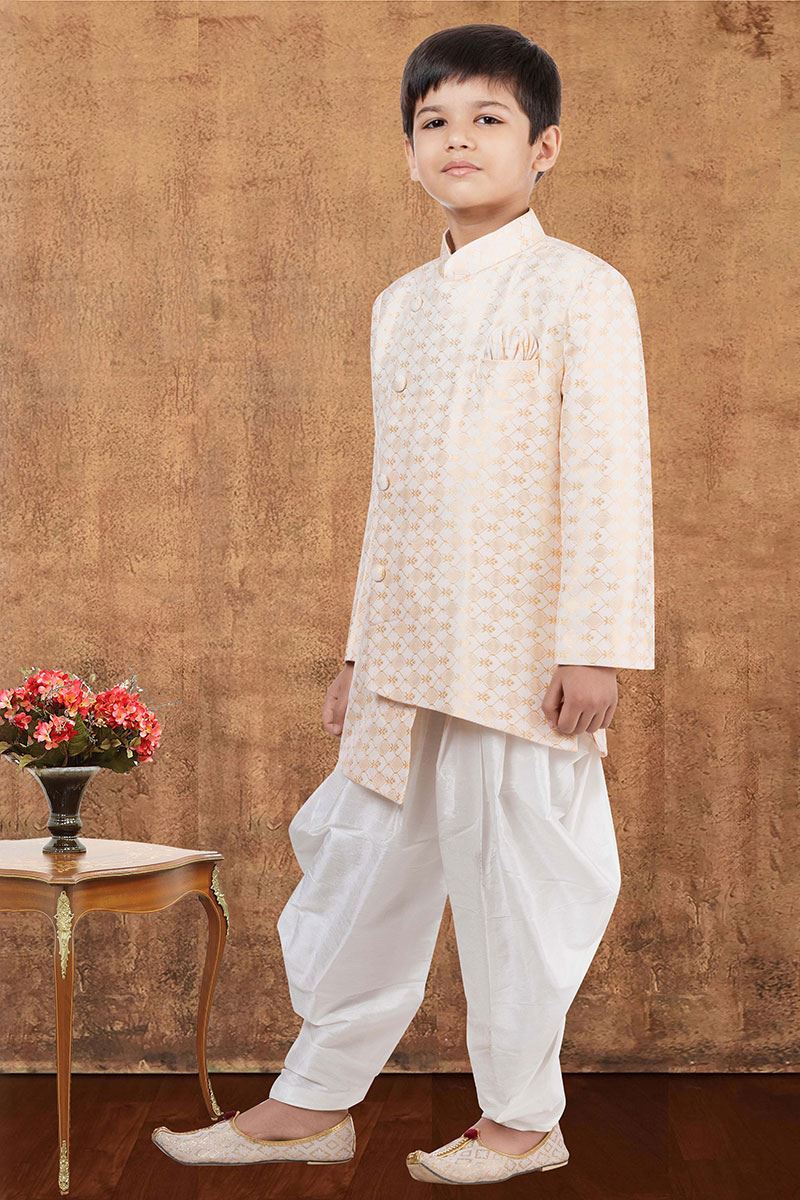 Elegant Jacquard Silk Designer Kid’s Wear for Party, Festivals, Engagement, and Reception
