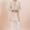 Classy Off-White Designer Ethnic Wear for Boys – Perfect for Engagements, Festivals, Sangeet, and Parties