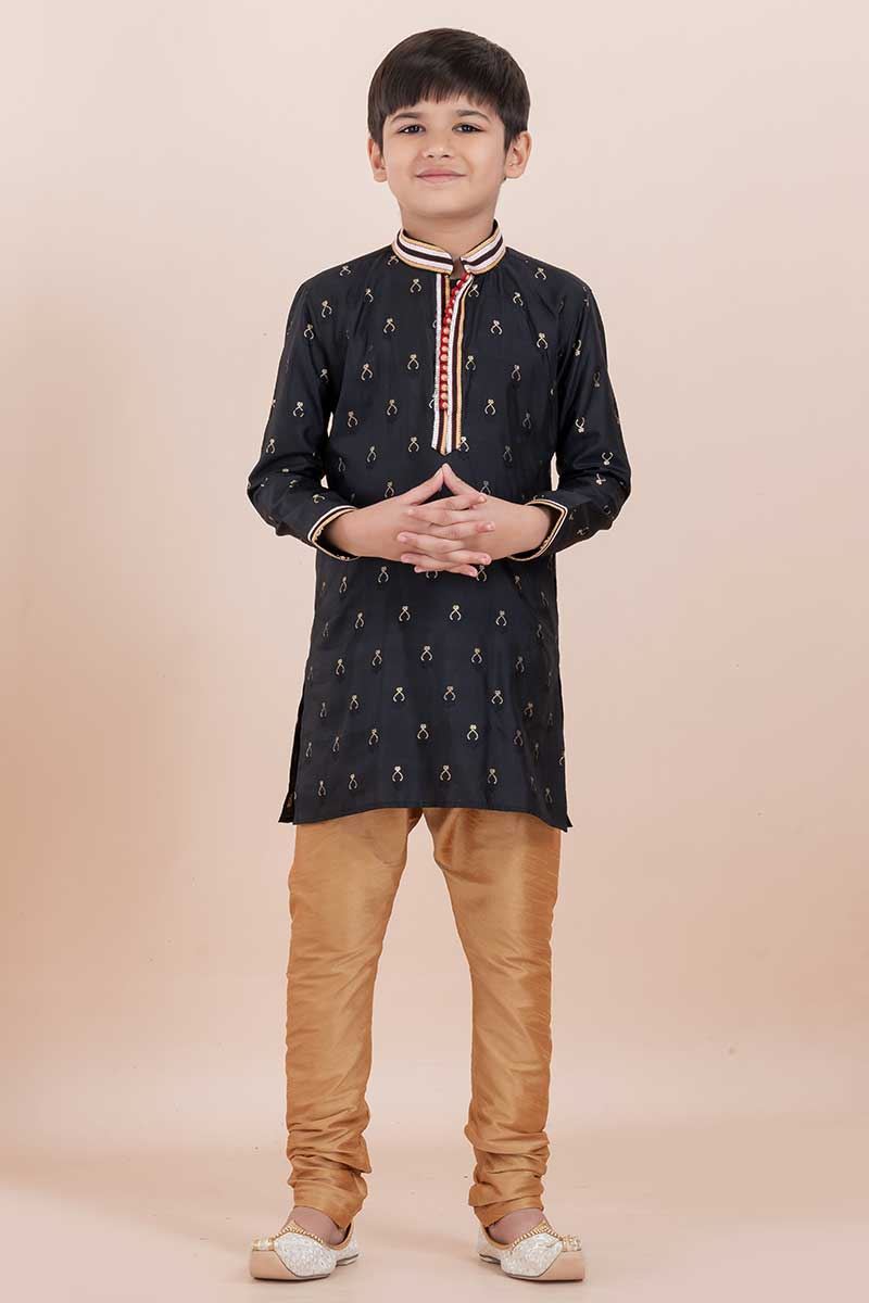 Charming Black Designer Ethnic Wear for Boys – Perfect for Reception, Sangeet, and Parties