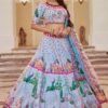Magnificent Powder Blue Designer Wedding Lehenga Choli for Engagement, Reception, Pre-Wedding Shoot, Sangeet, and Parties