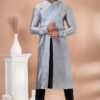 Attractive Grey Designer Men’s Kurta Pyjama for Engagement, Sangeet and Parties