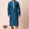 Enticing Blue Designer Men’s Kurta Pyjama for Wedding, Reception, Sangeet, and Parties