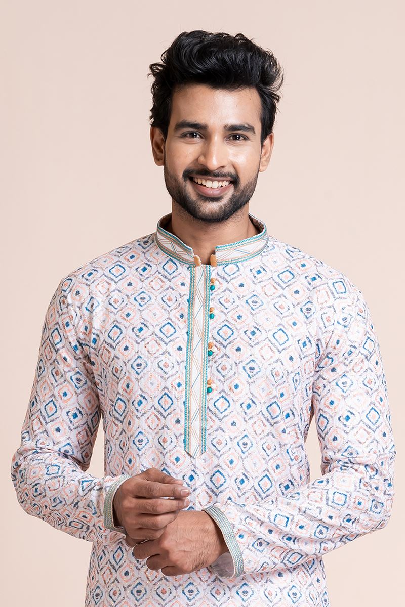 Marvelous Multi Designer Men’s Kurta Pyjama for Engagement, Festivals, Sangeet, and Parties