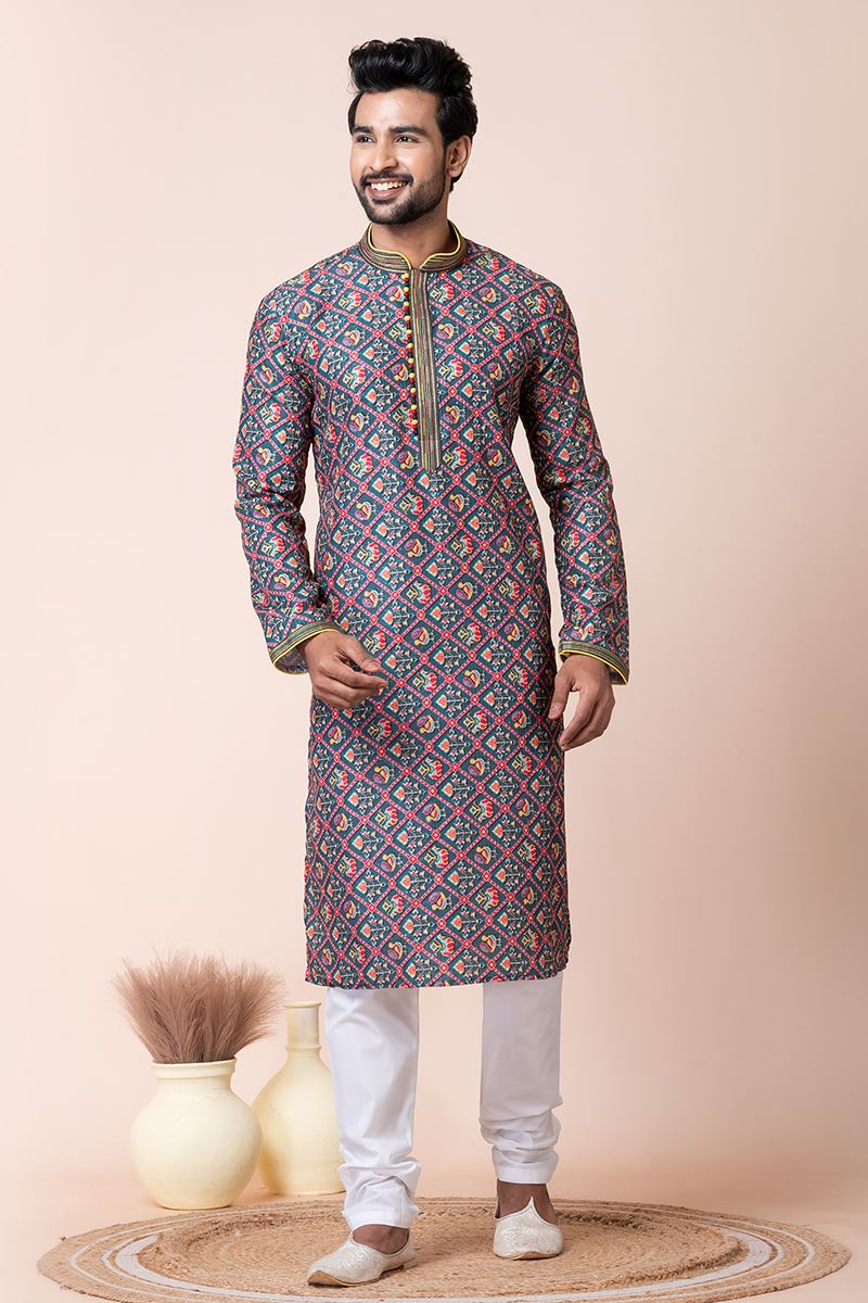 Captivating Multi Designer Men’s Kurta Pyjama for Engagement, Reception, Festivals, Sangeet, and Parties