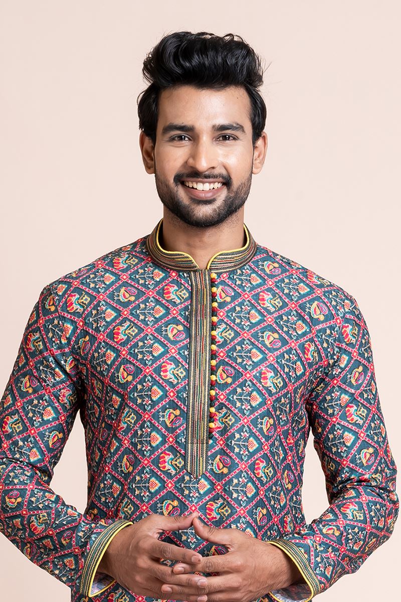 Captivating Multi Designer Men’s Kurta Pyjama for Engagement, Reception, Festivals, Sangeet, and Parties
