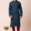 Fashionable Teal Green Designer Men’s Kurta Pyjama for Engagement, Reception, Festivals, Sangeet, and Parties