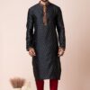 Exquisite Black Designer Men’s Kurta Pyjama for Reception, Sangeet, and Parties