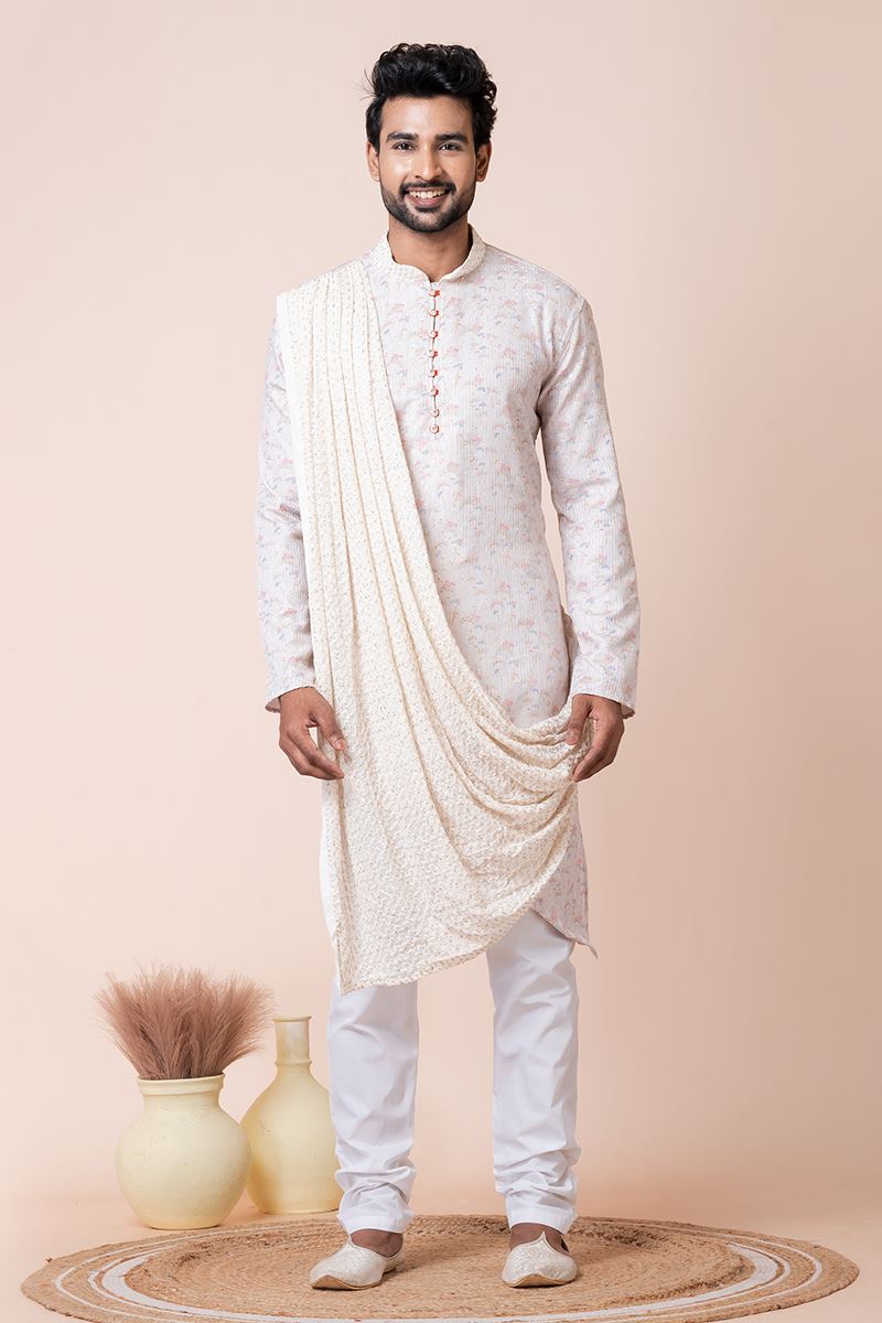 Classy Multi Designer Men’s Kurta Pyjama for Engagement, Reception, Festivals, Sangeet, and Parties