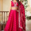 Captivating Pink Designer Indo-Western Lehenga Choli for Engagement, Wedding, Reception, Sangeet, and Parties