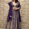 Creative Purple Designer Indo-Western Lehenga Choli for Wedding, Reception, and Parties