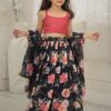 Mesmerizing Black and Peach Designer Kid’s Lehenga Choli for Sangeet and Parties