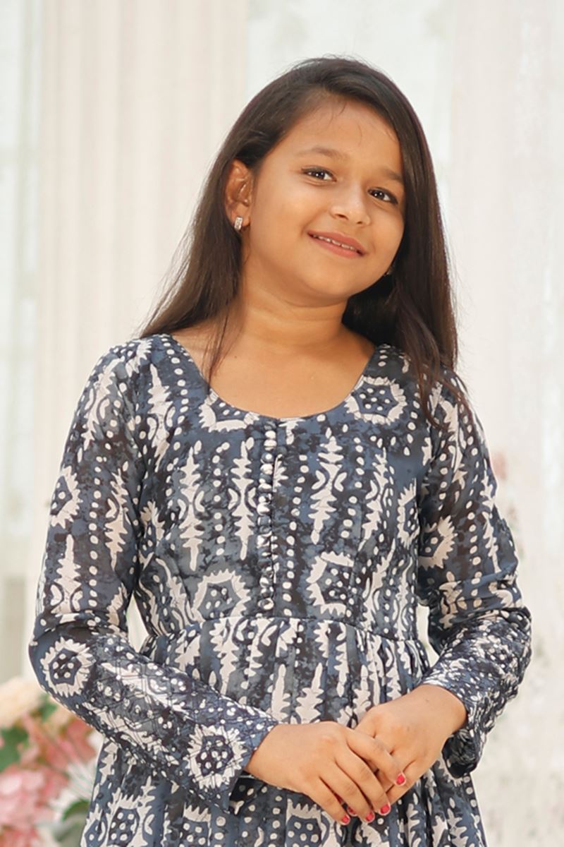 Amazing Grey Designer Kid’s Gown for Festivals, Sangeet, and Parties