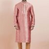 Classy Peach Designer Men’s Kurta for Engagement, Reception, Festival, Sangeet, and Party