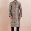 Exquisite Beige Designer Men’s Kurta for Party and Sangeet