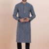 Appealing Blue Designer Men’s Kurta for Festival, Sangeet, and Party