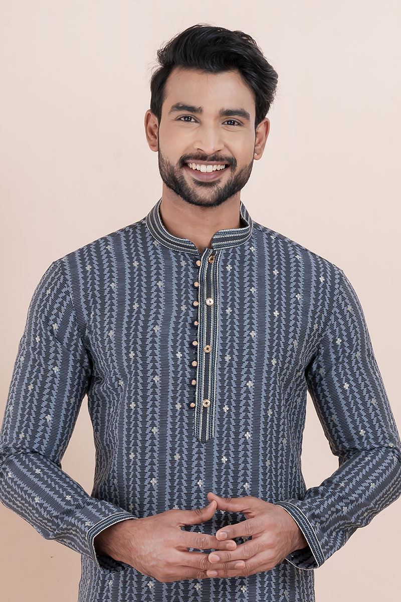 Appealing Blue Designer Men’s Kurta for Festival, Sangeet, and Party