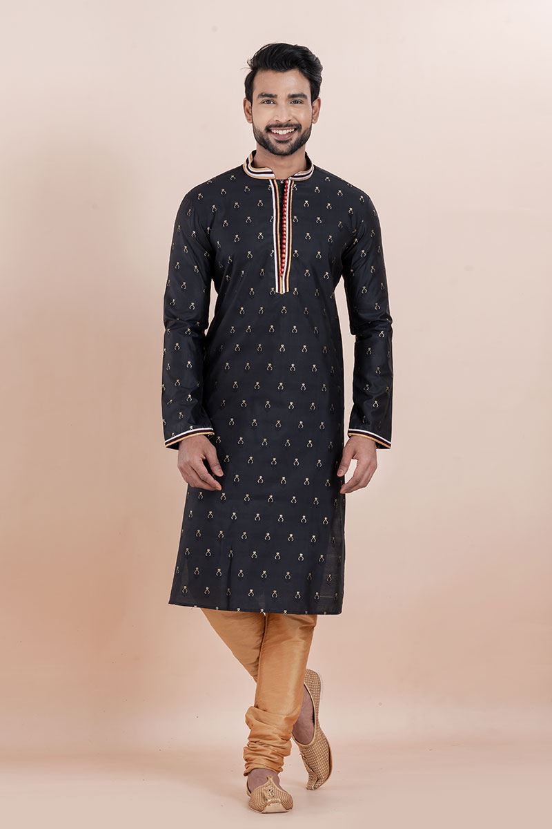 Spectacular Black Designer Men’s Kurta for Party