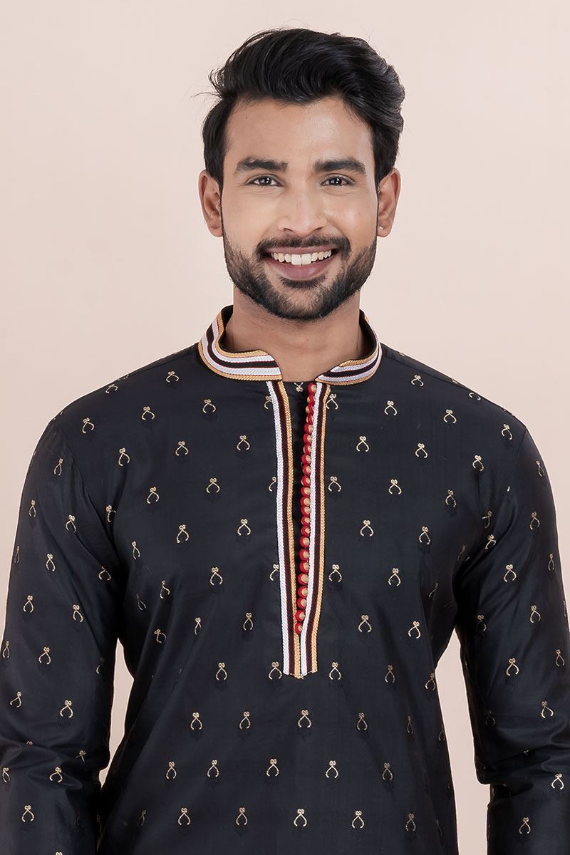 Spectacular Black Designer Men’s Kurta for Party