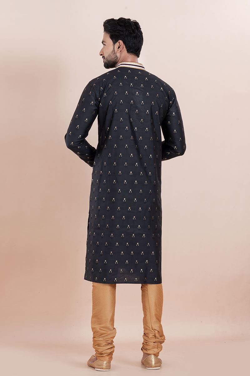 Spectacular Black Designer Men’s Kurta for Party