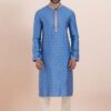 Charismatic Sky Blue Designer Men’s Kurta for Festival, Sangeet, and Party