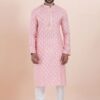 Aesthetic Pink Designer Men’s Kurta for Engagement, Reception, Festival, Sangeet, and Party