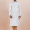 Stylish White Designer Men’s Kurta for Sangeet, Festivals and Party