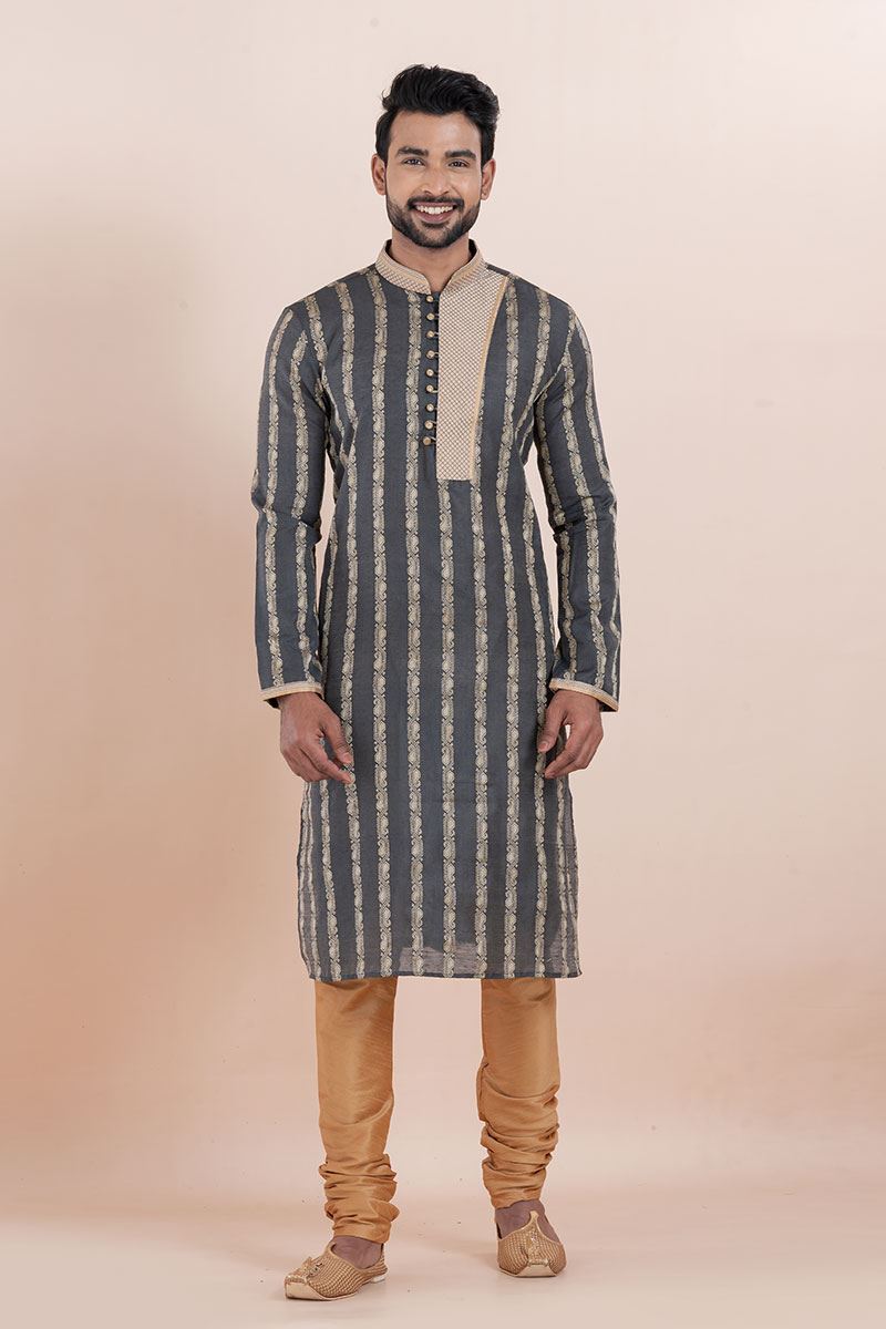 Dashing Black Designer Men’s Kurta for Sangeet and Party