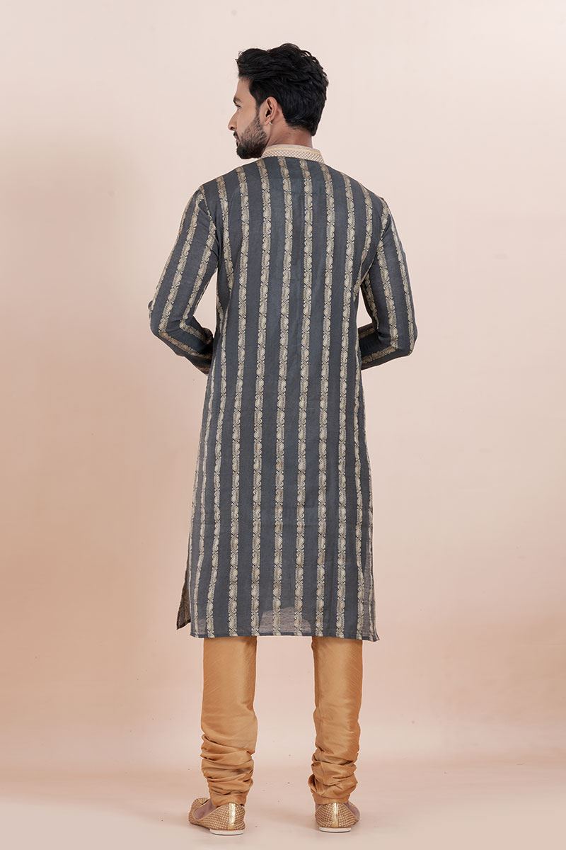 Dashing Black Designer Men’s Kurta for Sangeet and Party