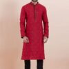 Fancy Maroon Designer Men’s Kurta for Engagement, Reception, Festivals, Sangeet and Party
