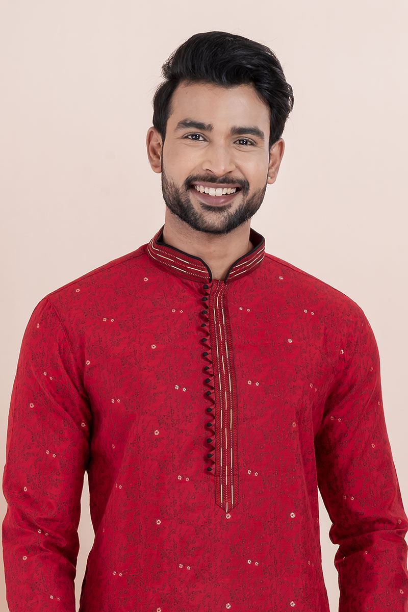 Fancy Maroon Designer Men’s Kurta for Engagement, Reception, Festivals, Sangeet and Party