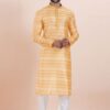 Enticing Orange Designer Men’s Kurta for Engagement, Reception, Festivals, Sangeet, and Party
