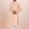 Exuberant Pink Designer Men’s Kurta for Engagement, Reception, Festivals, Sangeet, and Party