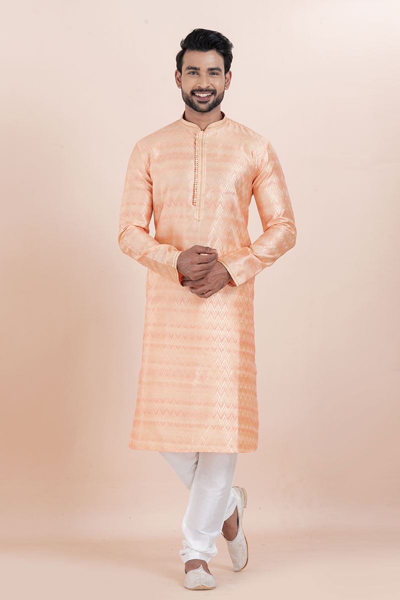 Exuberant Pink Designer Men’s Kurta for Engagement, Reception, Festivals, Sangeet, and Party