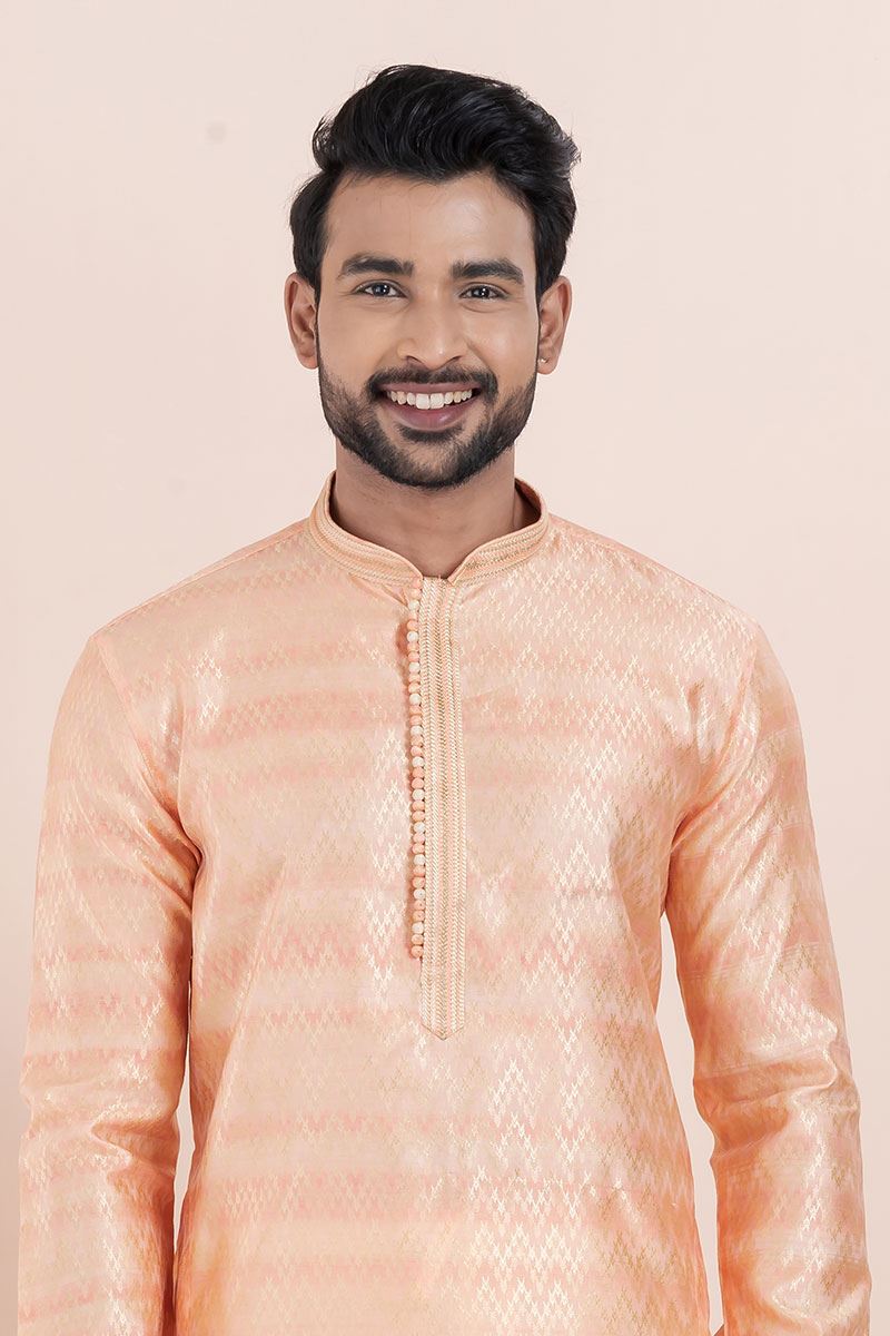 Exuberant Pink Designer Men’s Kurta for Engagement, Reception, Festivals, Sangeet, and Party