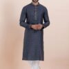 Charming Navy Blue Designer Men’s Kurta for Engagement, Reception, Festivals, Sangeet, and Party