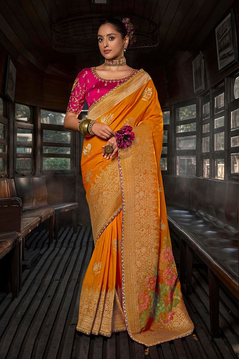 Captivating Soft Dola Viscose Silk Designer Saree for Haldi, Wedding, Reception, Festivals, Sangeet, and Parties