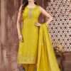 Pretty Mustard Designer Straight Cut Suit for Haldi, Festivals, Sangeet, and Parties