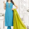 Irresistible Sky Blue Designer Straight Cut Suit for Festivals, Sangeet, and Parties
