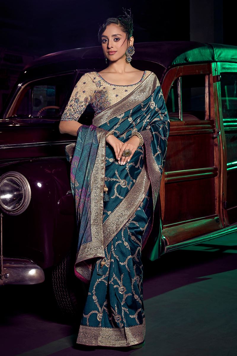 Fascinating Pure Silk Designer Saree for Wedding and Reception