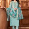 Exuberant Aqua Blue Designer Straight Cut Suit for Engagement, Festivals, Sangeet, and Parties