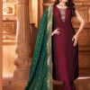 Marvelous Maroon Designer Straight Cut Suit for Wedding, Reception, Festivals, Sangeet, and Parties