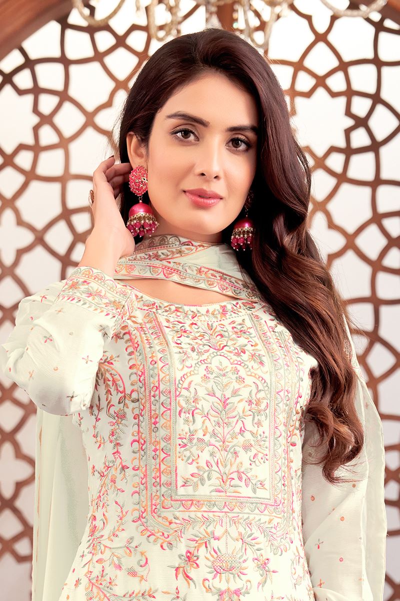 Divine Light Green Designer Straight Cut Suit for Engagement, Reception, Festivals, Sangeet, and Parties