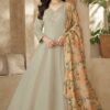 Bollywood Grey Silk Designer Anarkali Suit for Engagement, Reception, Festivals, Sangeet, and Parties