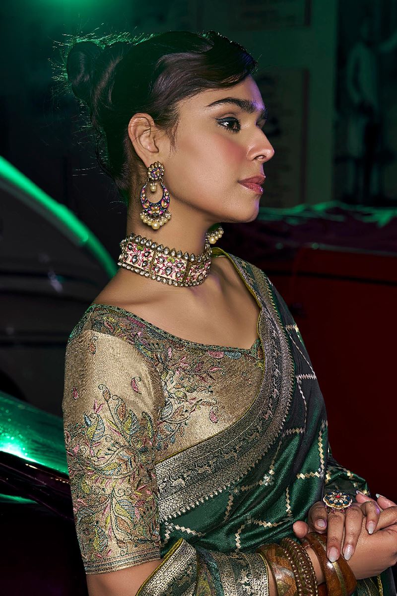 Mesmerizing Art Silk Designer Saree for Mehendi, Wedding, and Reception