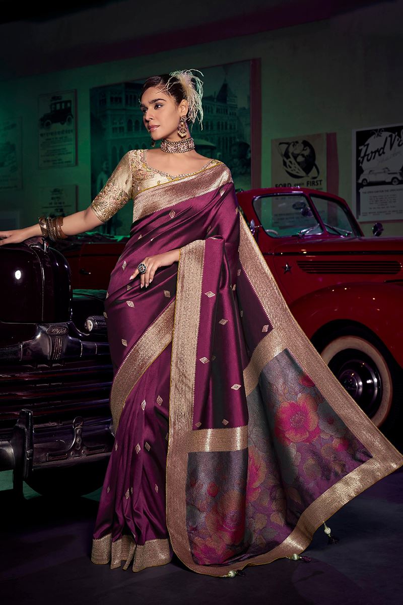 Flamboyant Art Silk Designer Saree for Wedding and Reception