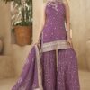 Heavenly Lavender Designer Gharara Suit for Engagement, Reception, Festivals, Sangeet, and Parties