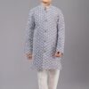 Classy Grey Designer Kid’s Kurta Pajama for Engagement, Reception, Festivals, Sangeet, and Parties