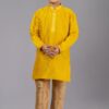 Classy Yellow Designer Kid’s Kurta Pajama for Haldi, Wedding, Reception, Festivals, Sangeet, and Parties