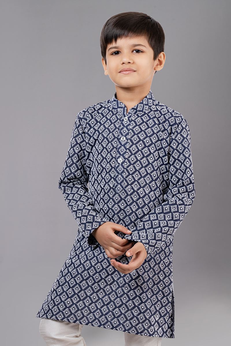 Delightful Royal Blue Designer Kid’s Kurta Pajama for Engagement, Reception, Festivals, Sangeet, and Parties
